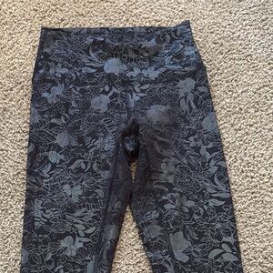 Lululemon Athletica Black Floral Leggings
